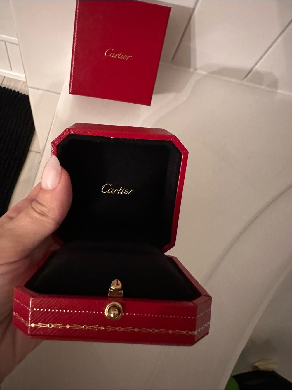 Cartier Red and Black Jewelry Box & Bag Set